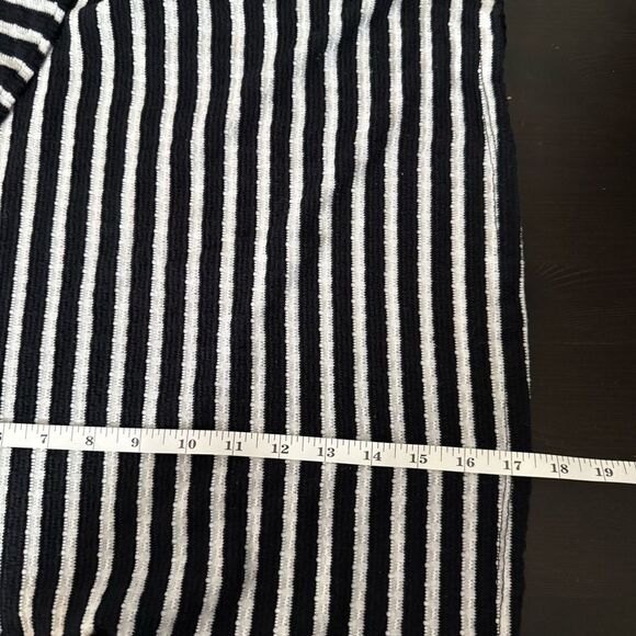 Free People Top Womens Size M Cropped Striped Ribbed 3/4 Sleeve Stretch Nautical - Picture 10 of 10